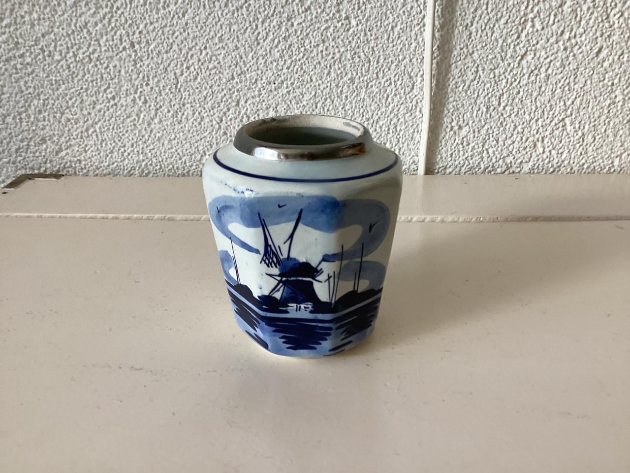 Delfsblauwe Lepelvaasjes. 6 x.