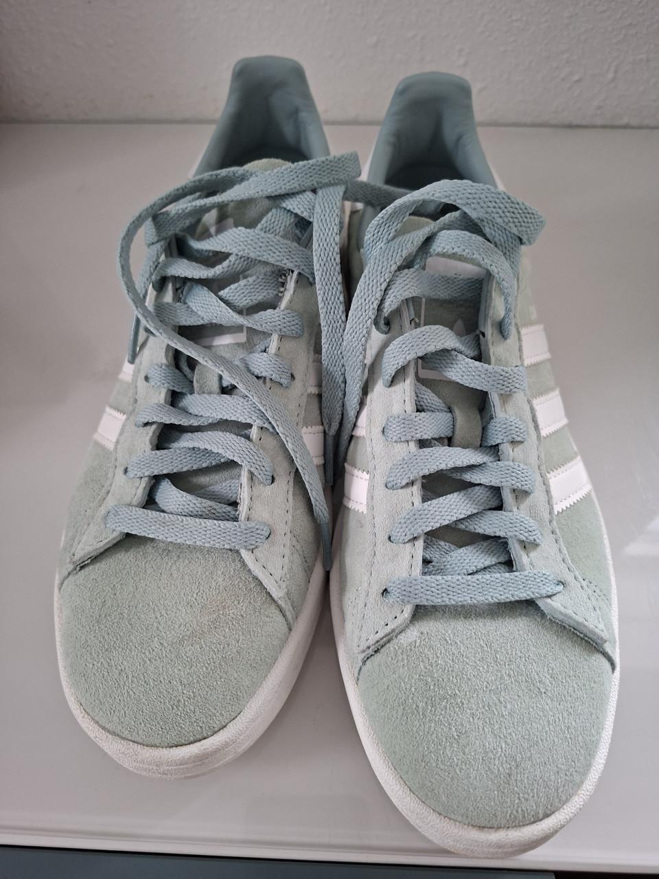 Adidas campus groen/wit veloursleer
