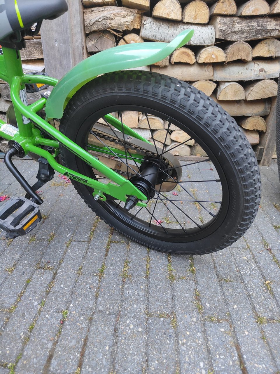 16 inch Lowenrad stoere groene jongens fiets