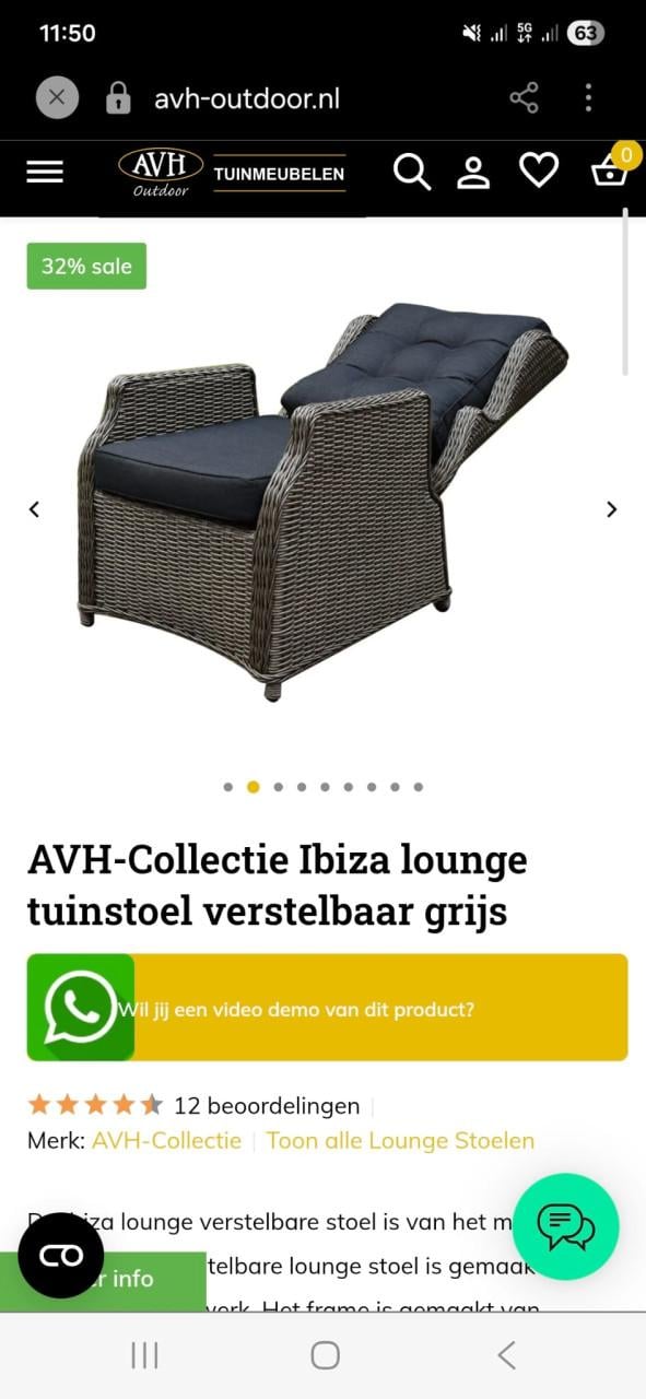 AVH-Collectie Ibiza lounge verstelbare tuinstoelen