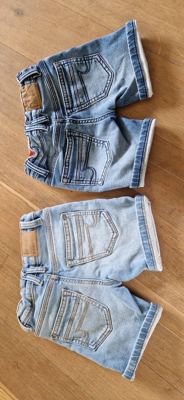 Jongens jeans short 2 stuks maat 92