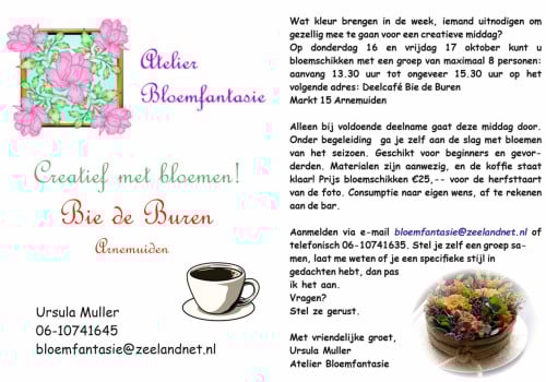 Bloemschikken bij Bie de Buren Arnemuiden