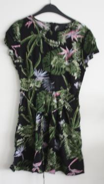 Jurk met groene bladeren print  maat 36
