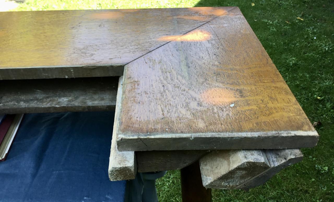 Eikenhouten schouw / schoorsteenmantel in 3 delen, Classicisme, Vakwerk !