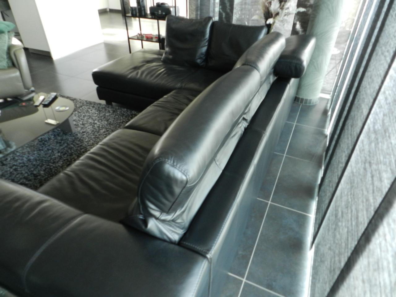 Montél lederen bank met lounge-gedeelte