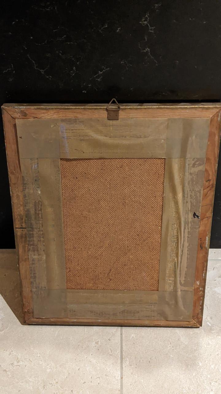 Retro lijst man met pijp,