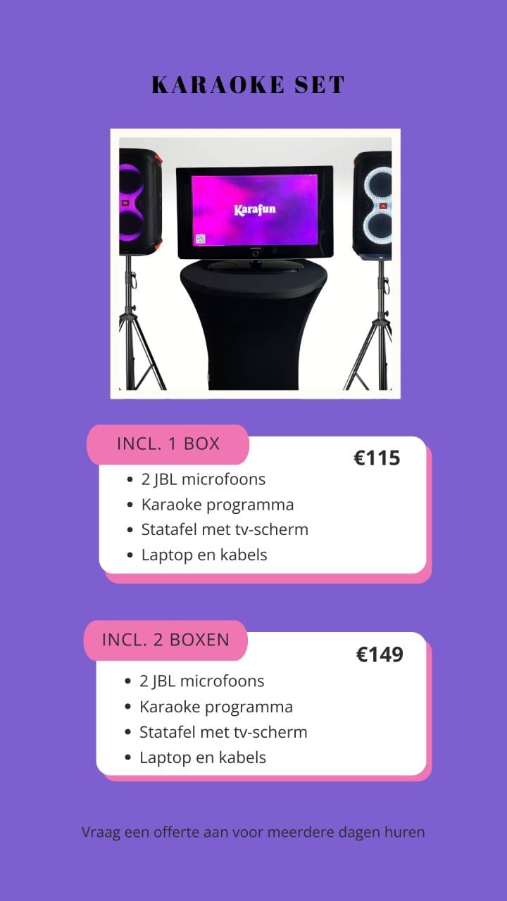 Karaoke set te huur Middelburg