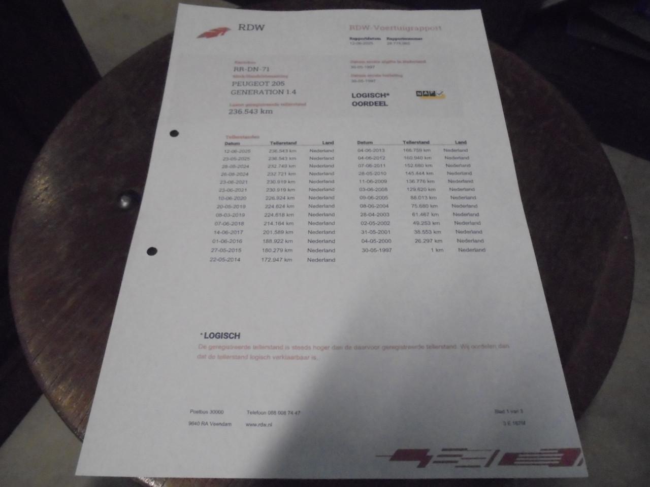 Peugeot 205 met een net interieur en kan gestart worden rijbare schade
