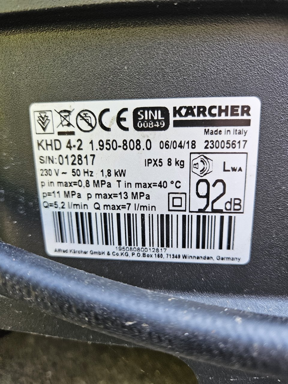 Karcher KHD 4-2 hogedrukspuit