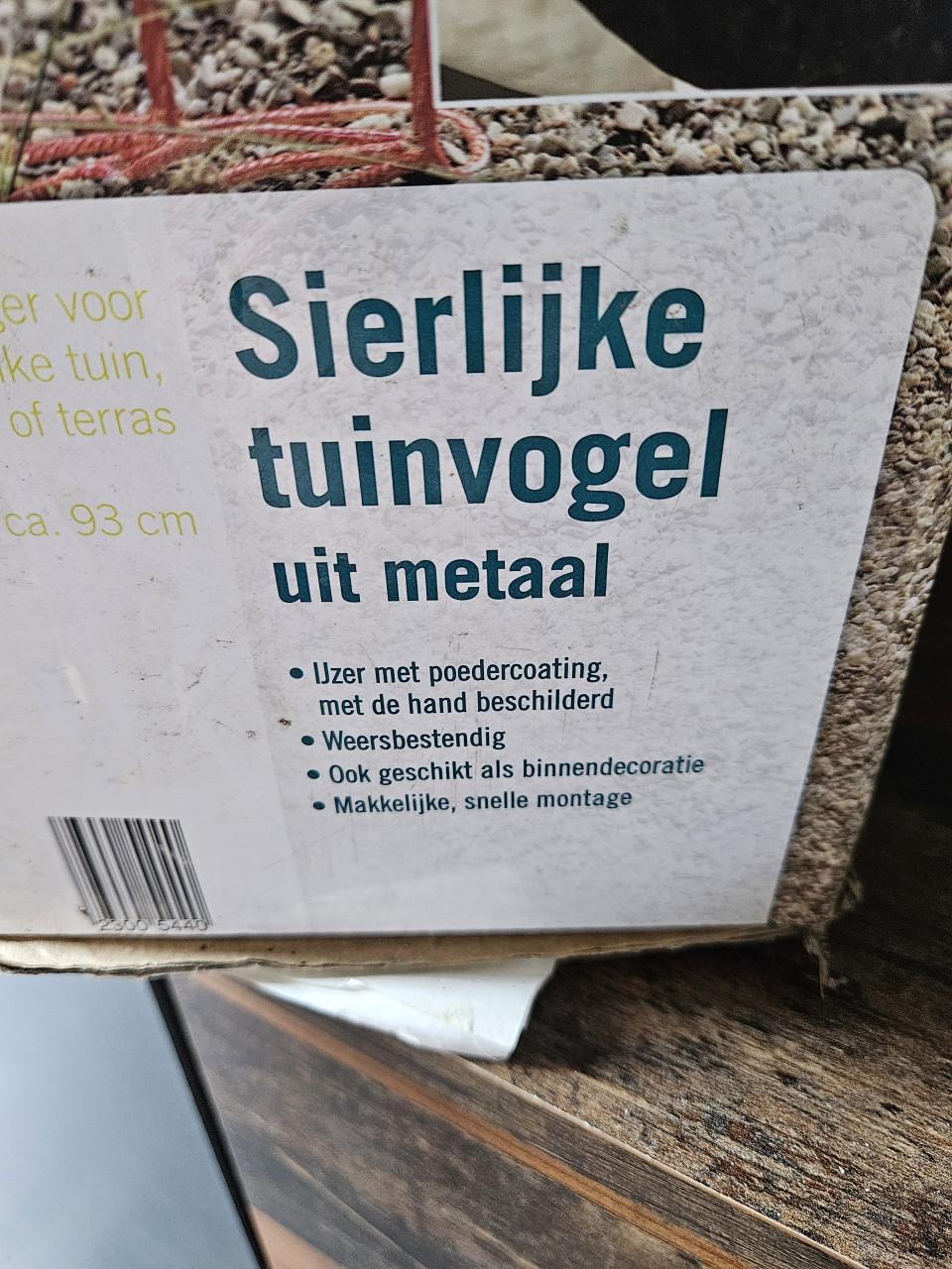 Mooie nieuwe vintage sierlijke ooievaar tuinvogel van metaal