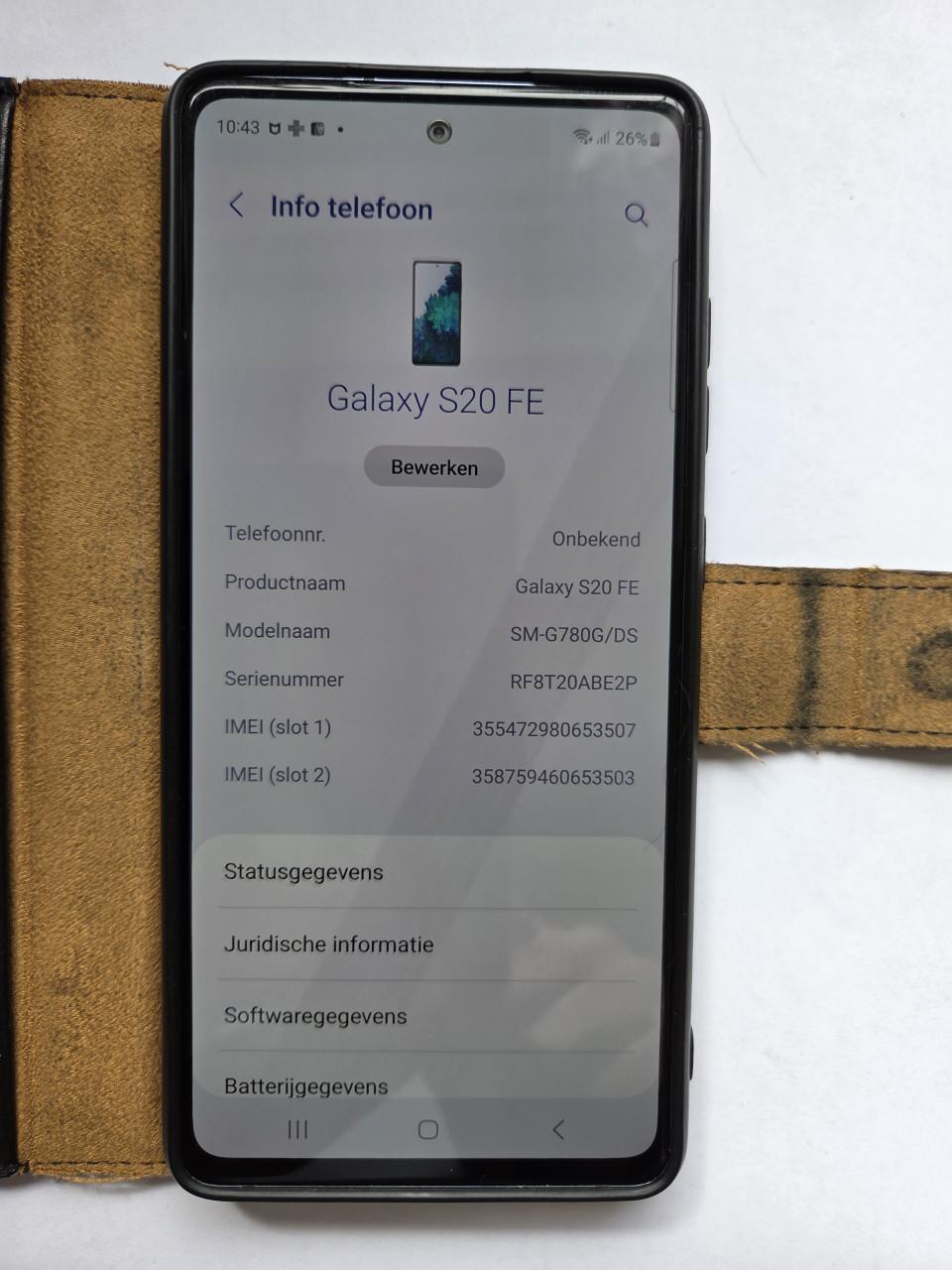 Nog zeer goede Samsung S20Fe mobile telefoon.