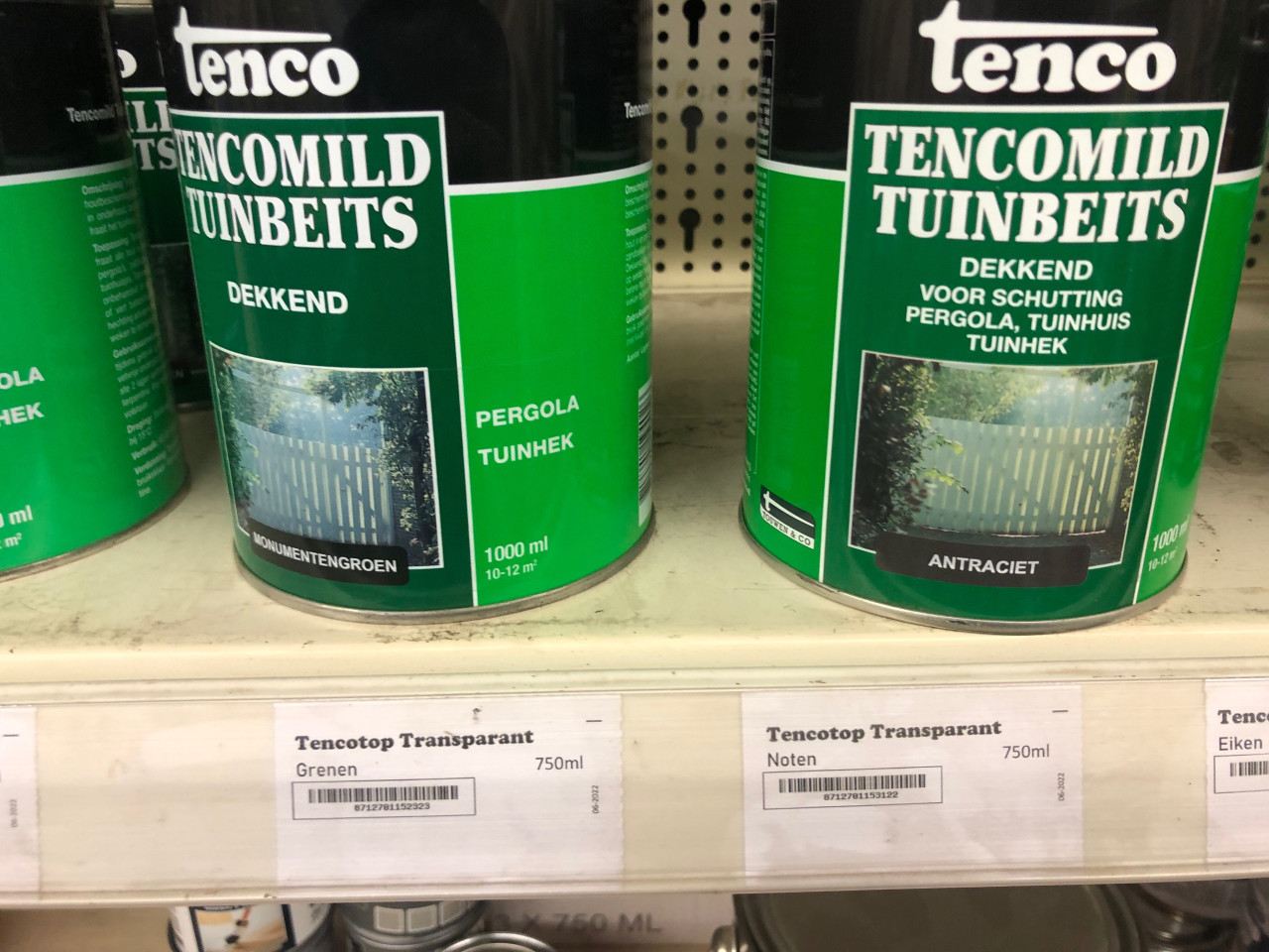 Tenco verf 1 ltr blikken 5 euro ps, koffie gratis