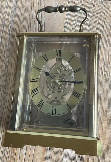 Vintage KUNDO skeleton carriage clock