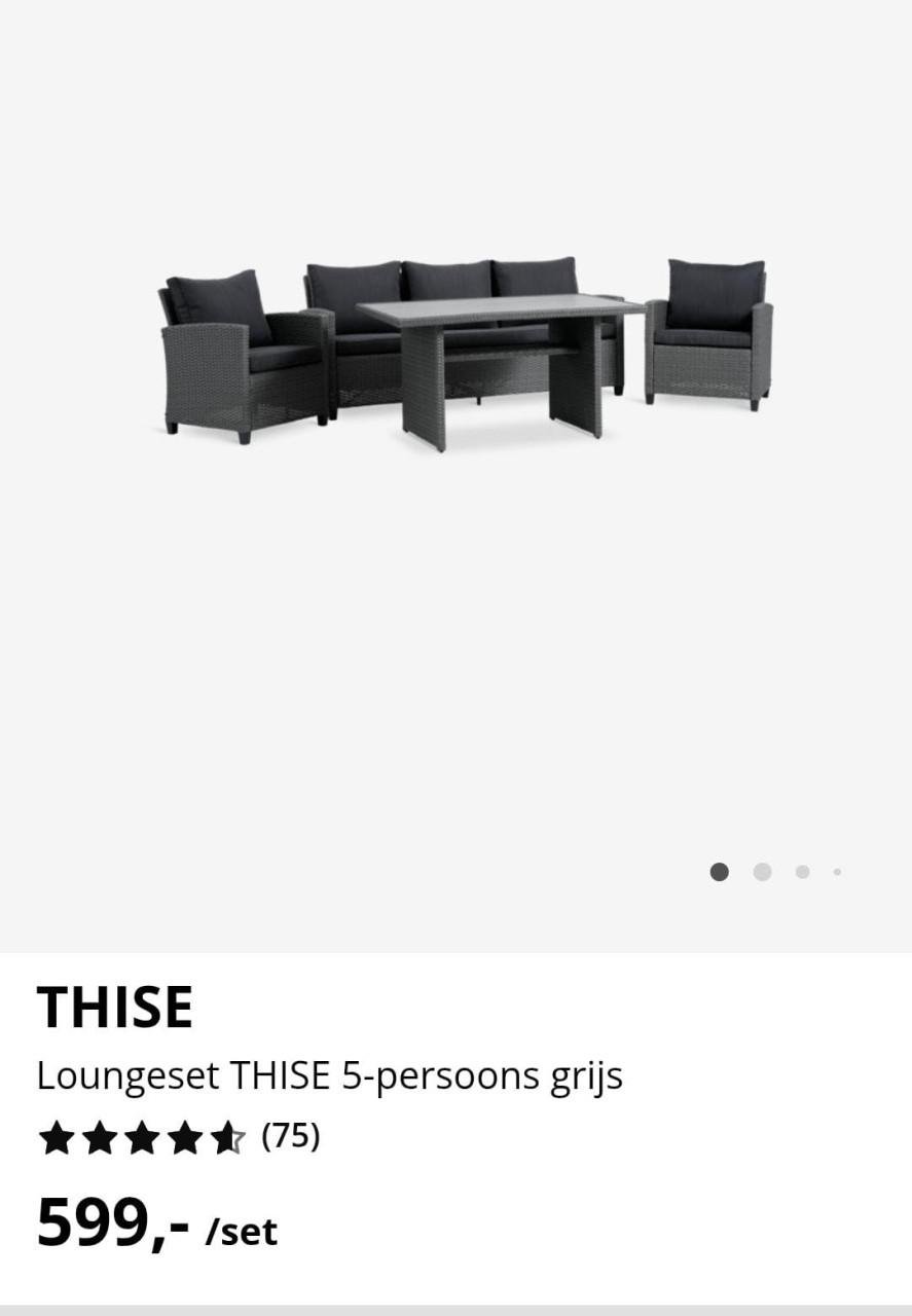 Loungeset 5 persoons Grijs/Antraciet