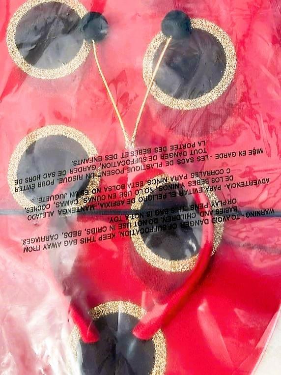 Nieuw 104-110-116 Lady Bug Lieveheersbeestje Jurk + Vleugels