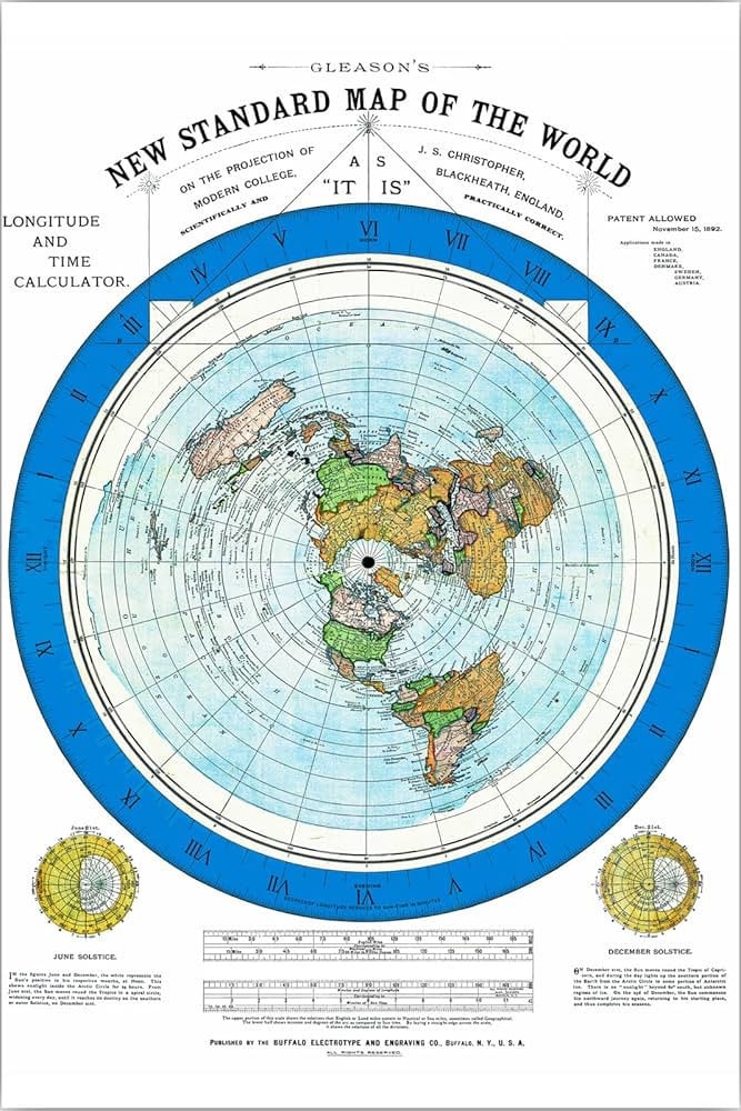 Gleason's map en andere Flat Earth posters