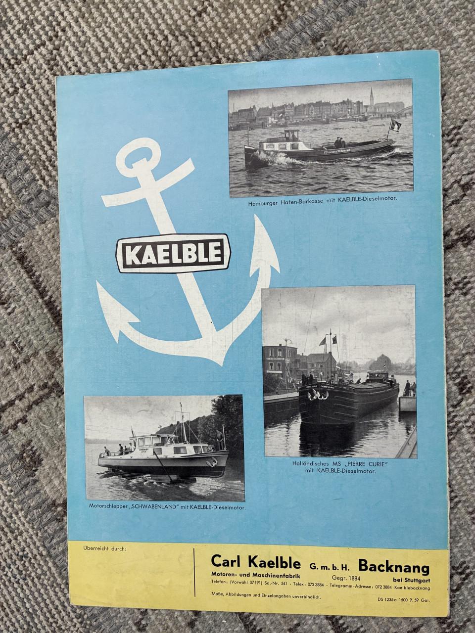 Yerseke 4YE4 Kaelble dieselmotor brochure