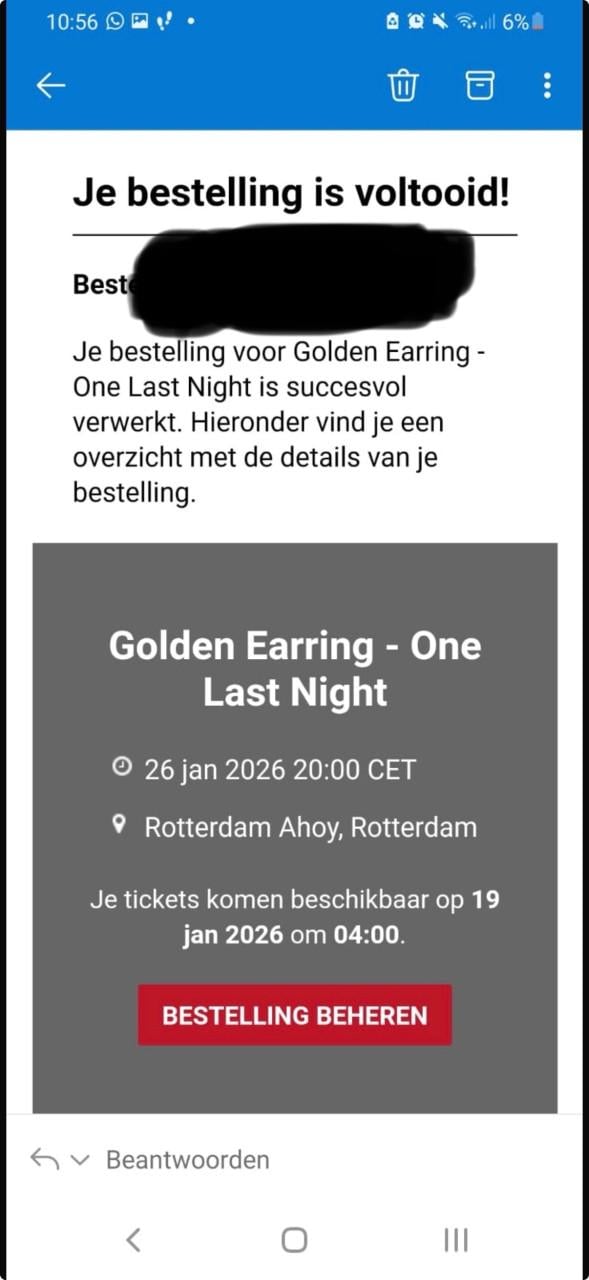 Concert golden earing /vrienden amstel 4 floor kaarten maandag 26 januari