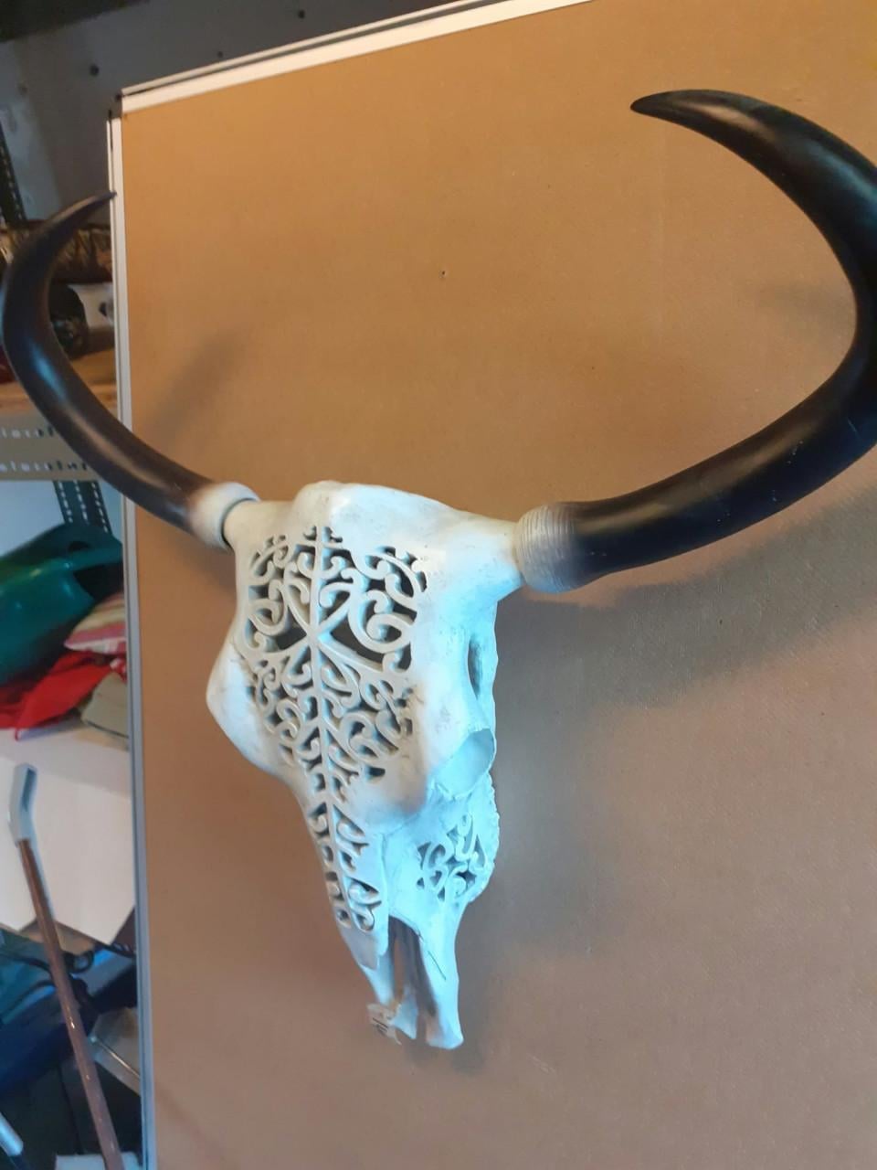 Buffelschedels  hout en 3 d print