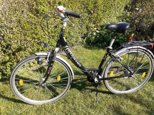 Oerdegelijke damesfiets, merk Pegasus (Duits)