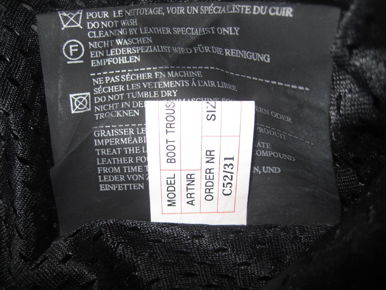 Motorbroek leer maat 30