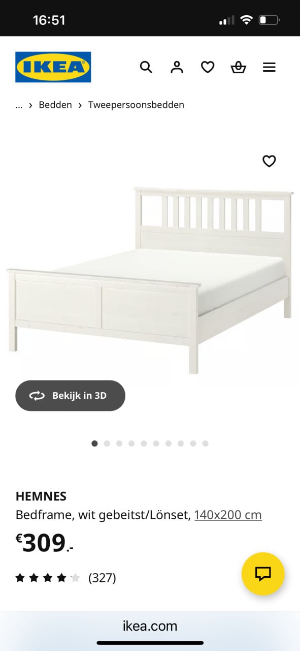 Tweepersoonsbed Hemnes van IKEA. Met lades, compleet