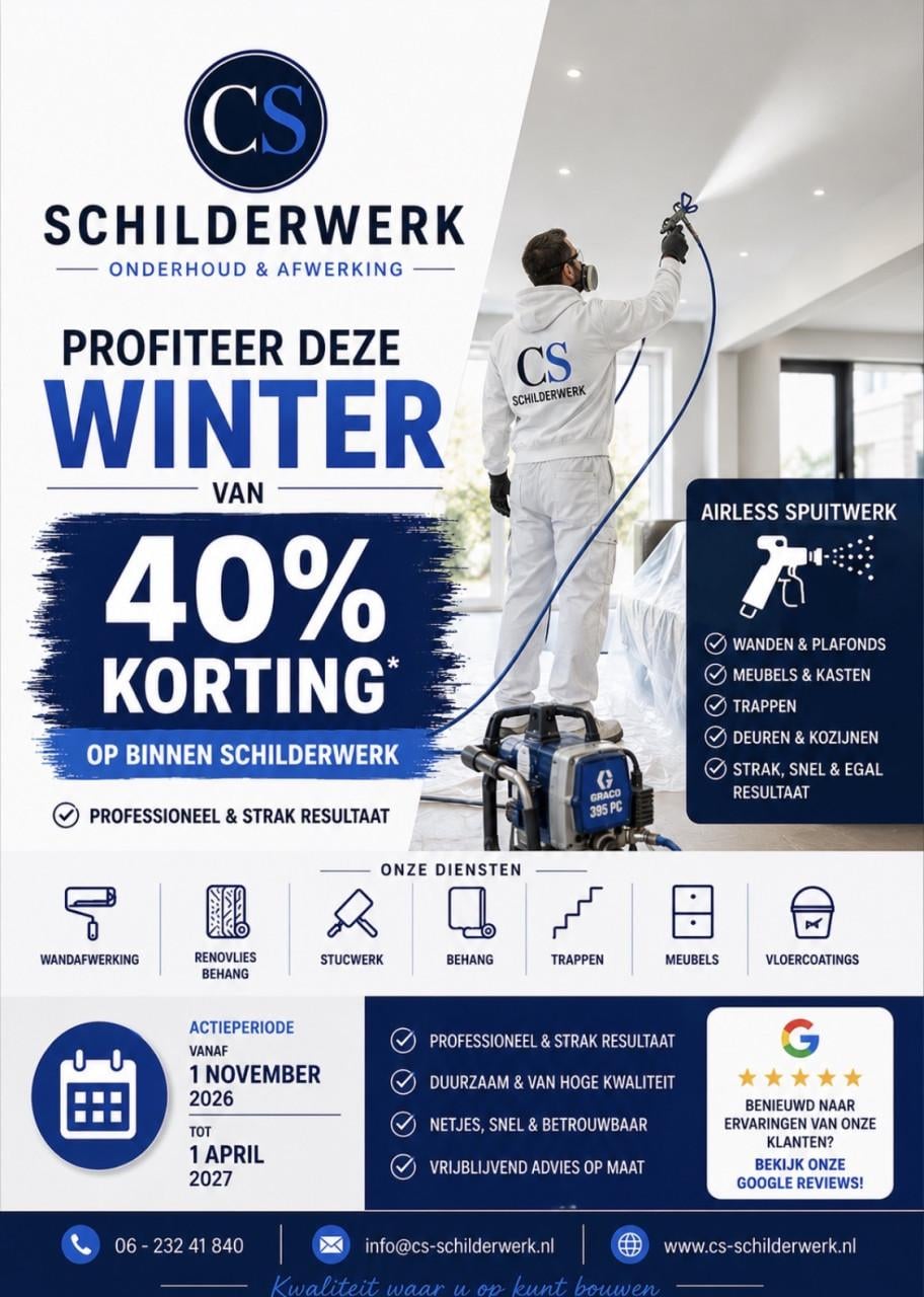 Professioneel schilderwerk – nu tijdelijk 40% korting!