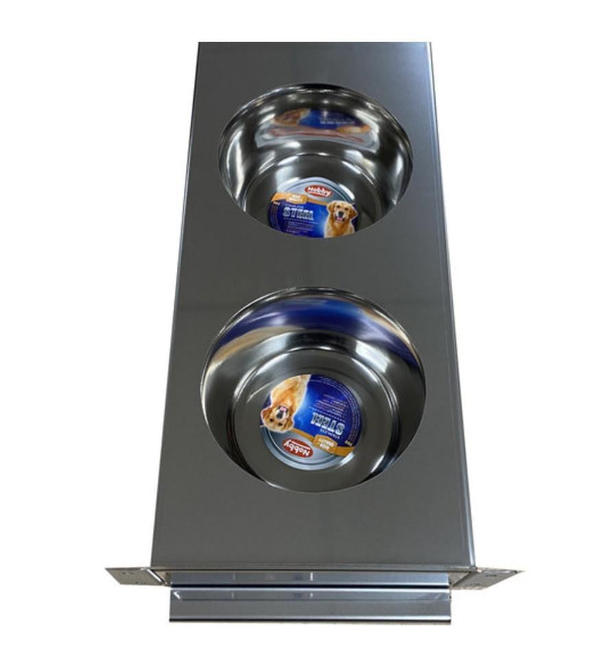 Voer plateaus rvs 2 bakken