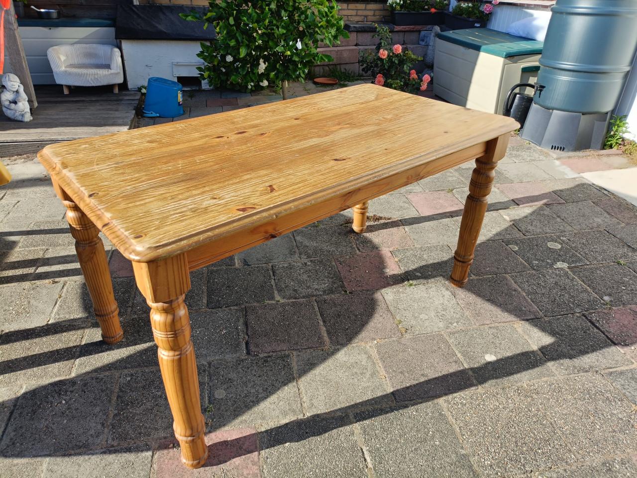 Grenen eettafel 144x80