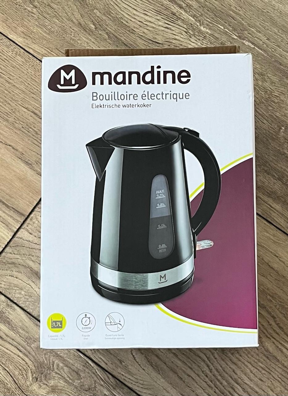 Zwarte nieuwe waterkoker 1,7 liter Mandine