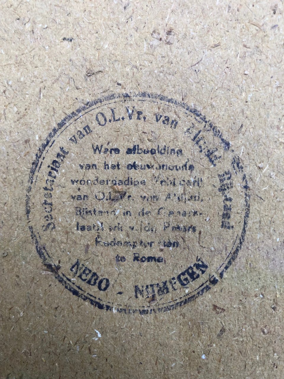Mooie religieuze prent ingelijst achter glas afm 20 x 16 cm.