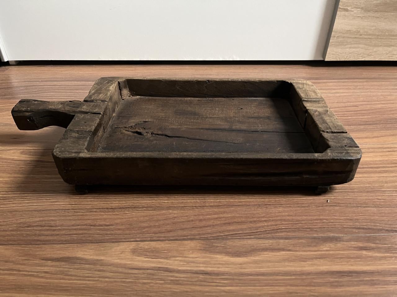 Hout plateau met handvat
