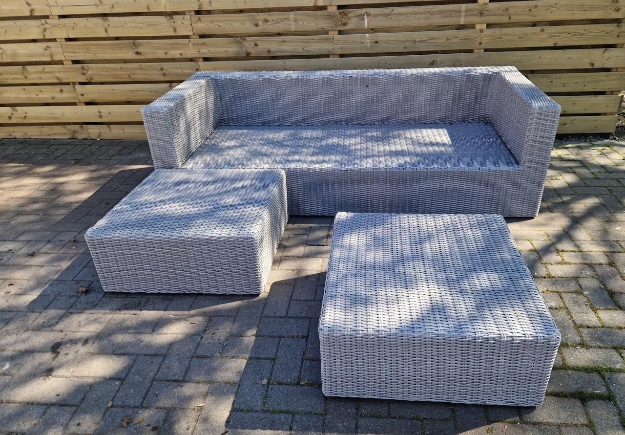 Loungeset - tuinset - tuin(hoek)bank met hocker