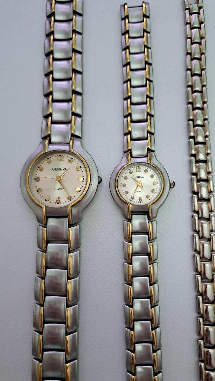 2 Stainless steel horloges en 1 armband