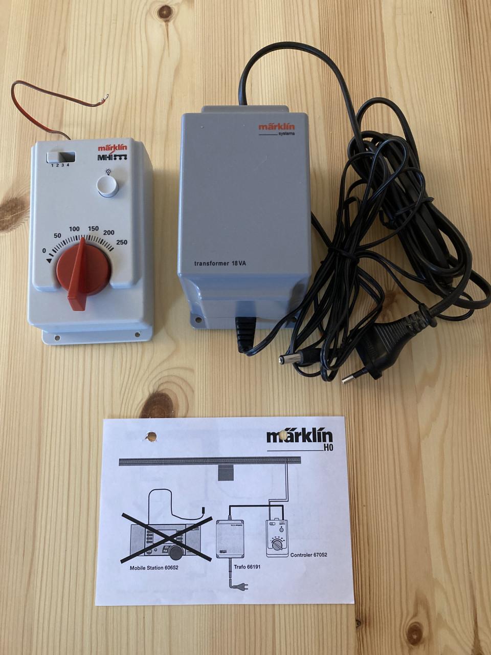 Marklin Fahrregler controler+transformator+ aansluitstukken