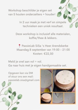 Workshop maandag 8 september