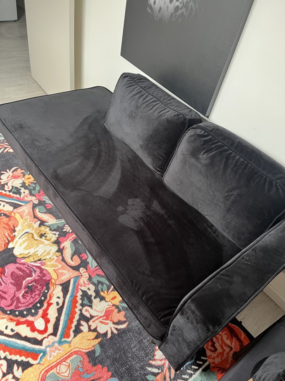 Chaise longue zwart fluweel