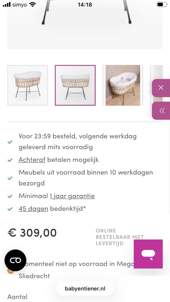 Mooie childhome rotan wieg
