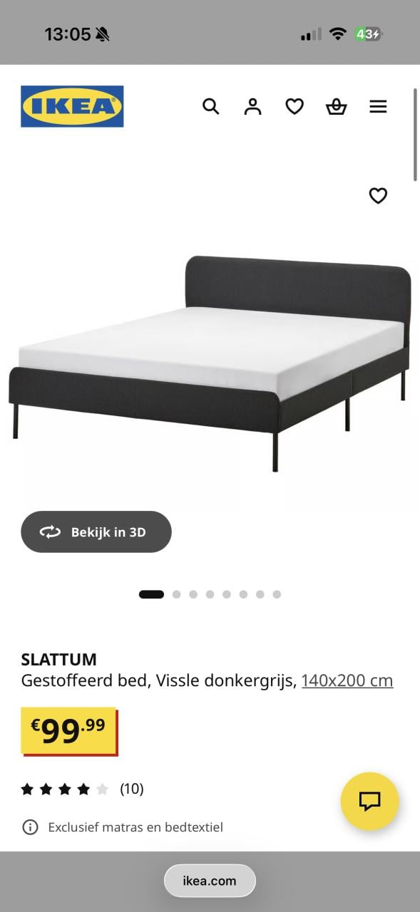 Bed IKEA SLATTUM 140x200cm
