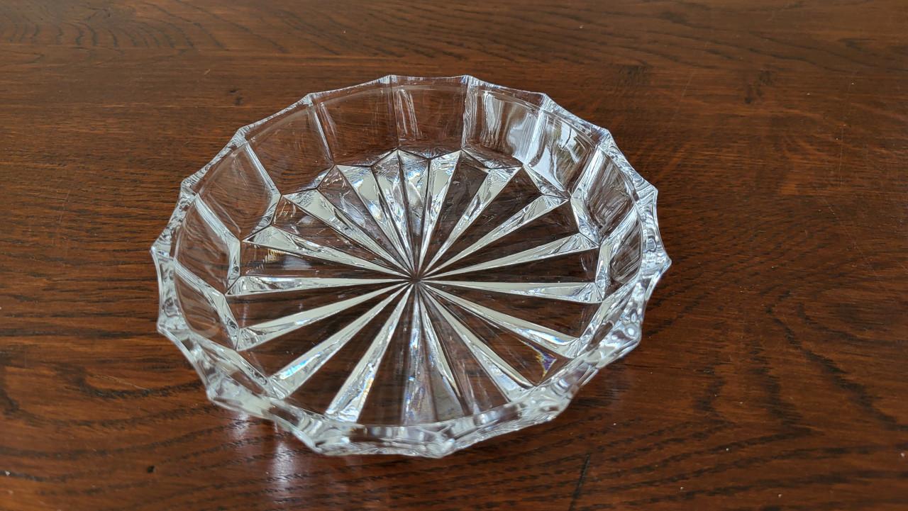 Kristallen schaaltje / onderzetter dia 12,5 cm