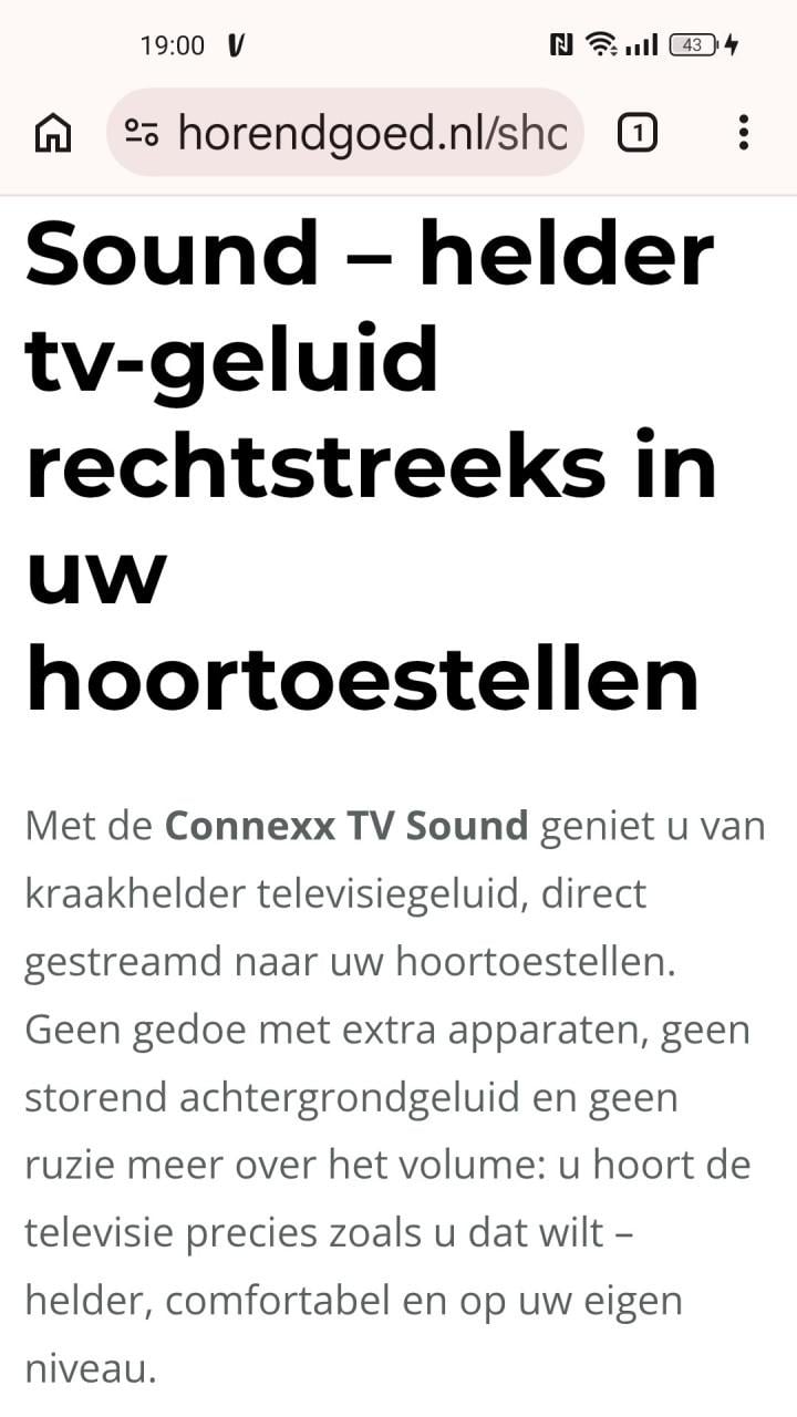 Connexx Sound TV bl.th connecter tv/gehoorap.or