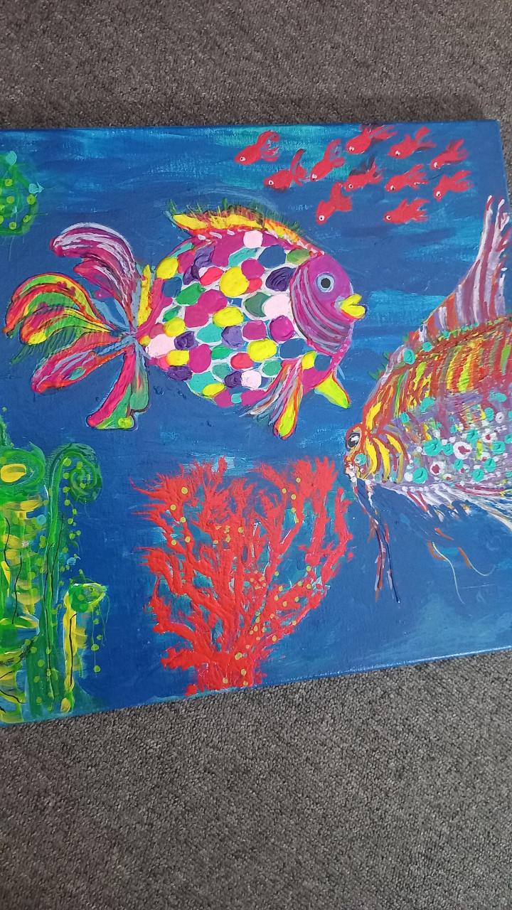 Fantasy vissen schilderij