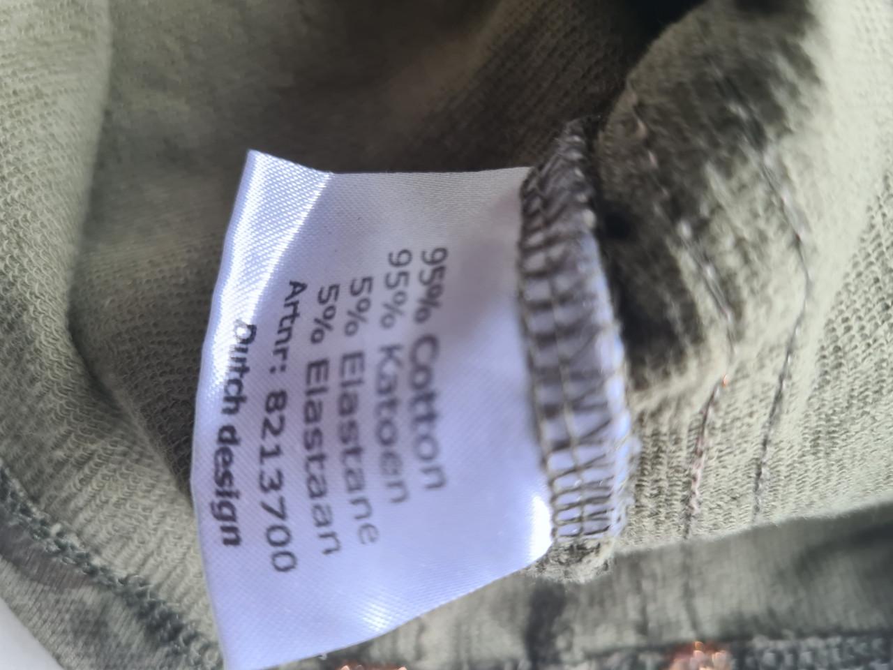 D-Zine kaki groen zomer jurkje met korte mouwen  Maat 128-134