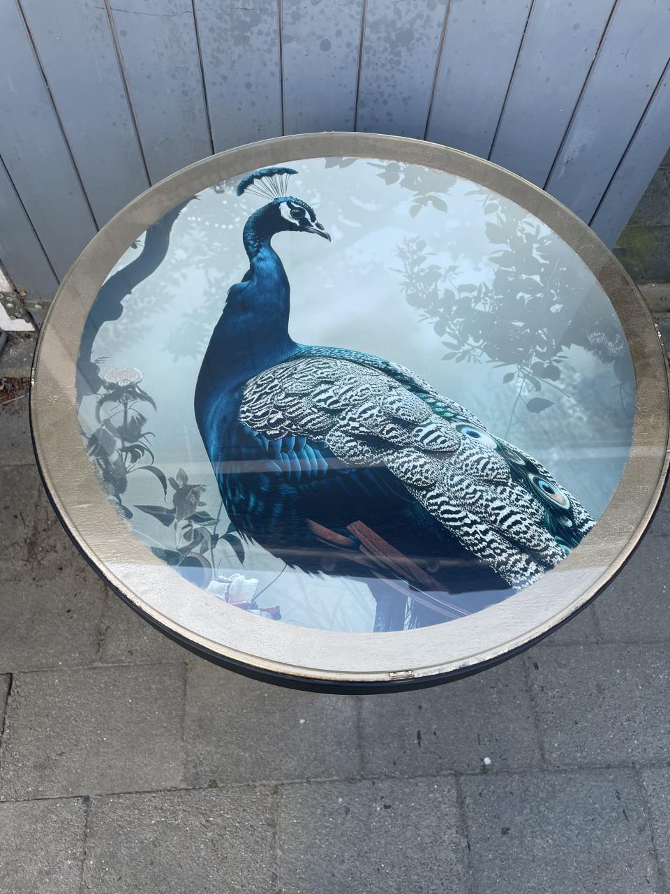 Uniek stevig Tafeltje met pauw