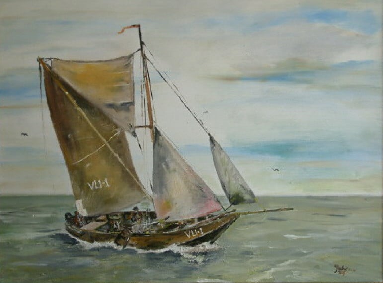 Water en wind  schilderijen olie verf  Jac Caljouw  Arnemuiden