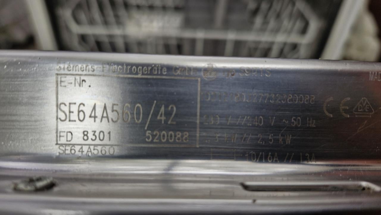 SIEMENS Inbouw vaatwasser SE4A560/42, gebruikt, volledig inbouw