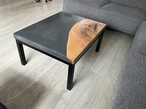 Handgemaakte Salontafel Beton/Hout