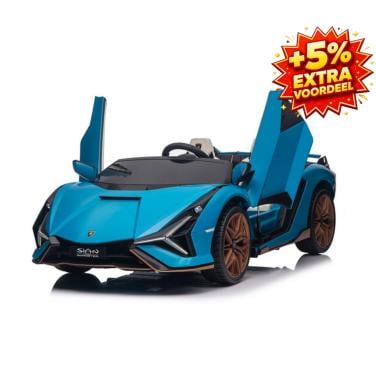 Elektrische Kinderauto 24V – Lamborghini Sian - 2 zits | Blauw