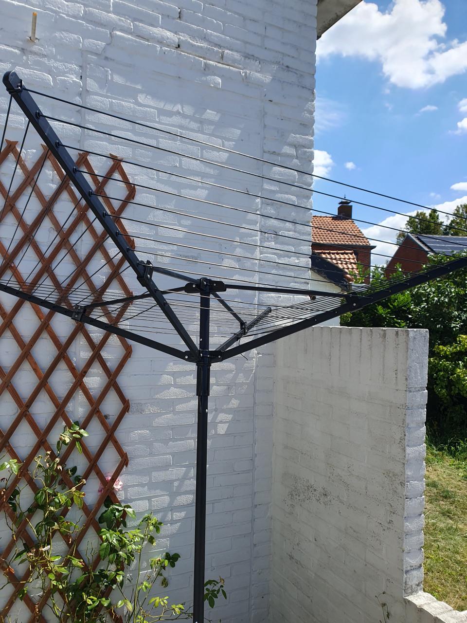 Vonia droogmolen 45 meter • inklapbaar • grondanker • zwart • nieuw