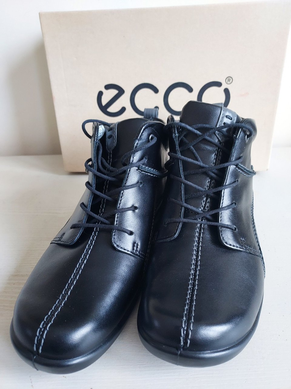 Ecco Wave half hoge veterschoen zwart maat 38 Nieuw